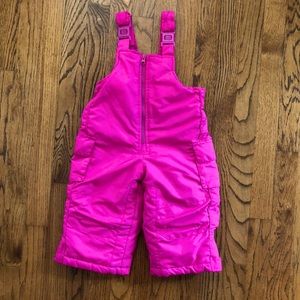 Hot pink snow pant bibs